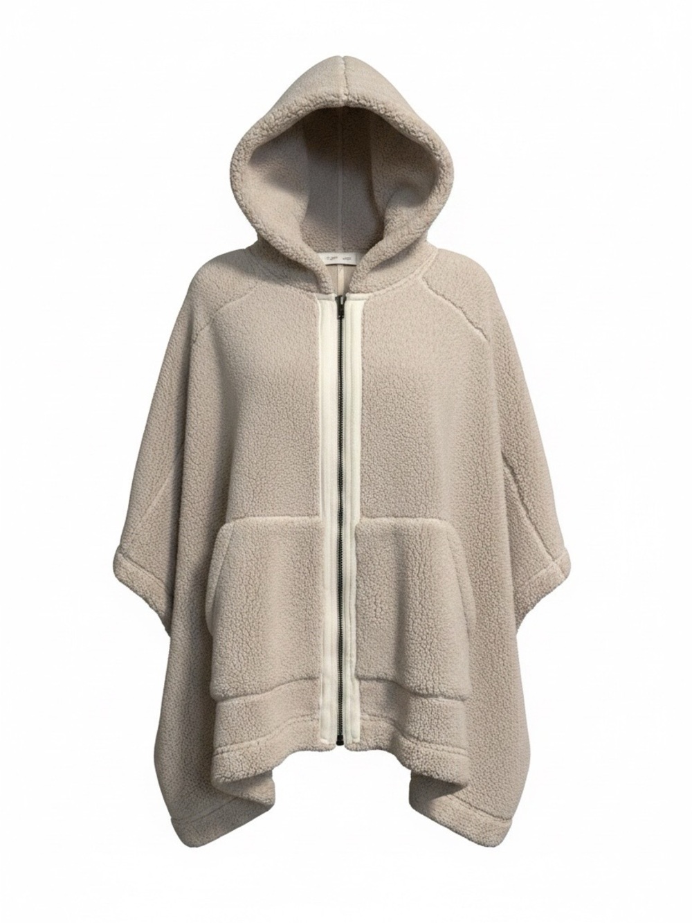 NWT- Free People Oversized Hooded Faux Sherpa Zip Up Poncho M/L
